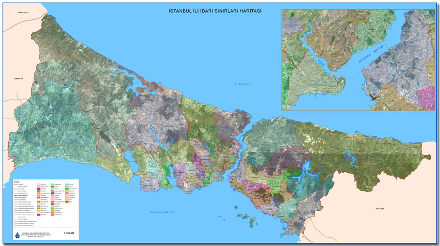 �stanbul �li �dari S�n�rlar� Haritas�