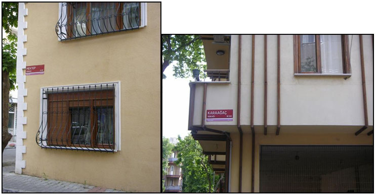 Cadde Sokak G&ouml;sterir Duvar Tipi Tabelalar